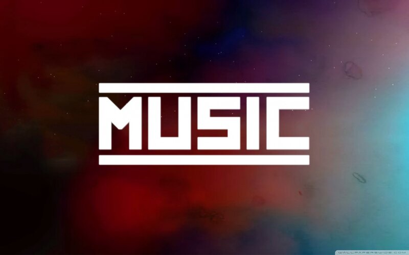 Music logo on colorful background