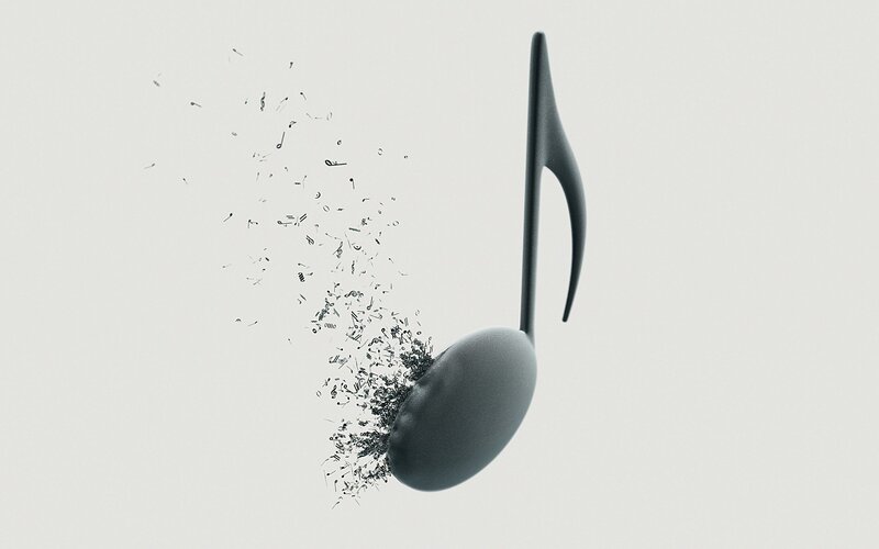 music note disintegrating