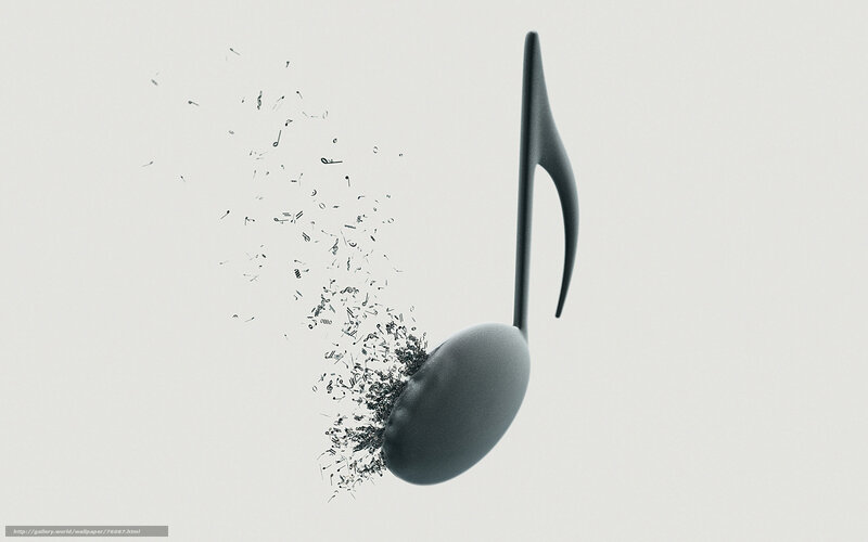 Music note disintegrating
