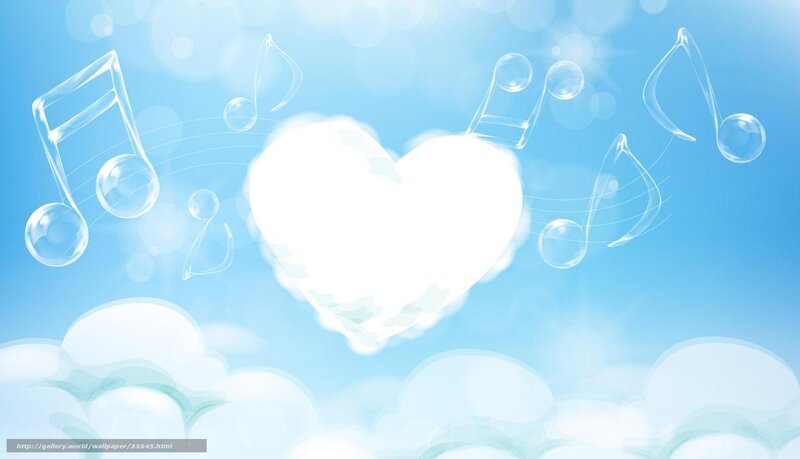 Music notes and heart