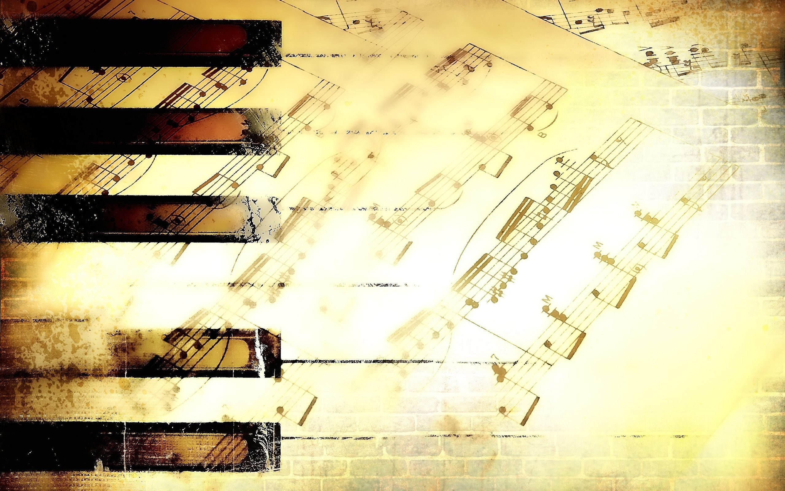 music notes and piano keys