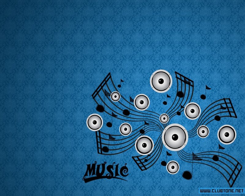 music notes and speakers design