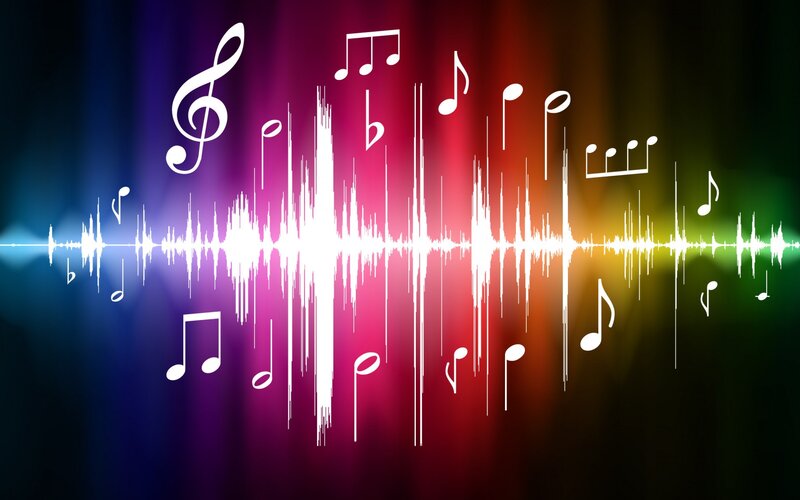 Music Notes and Waveform