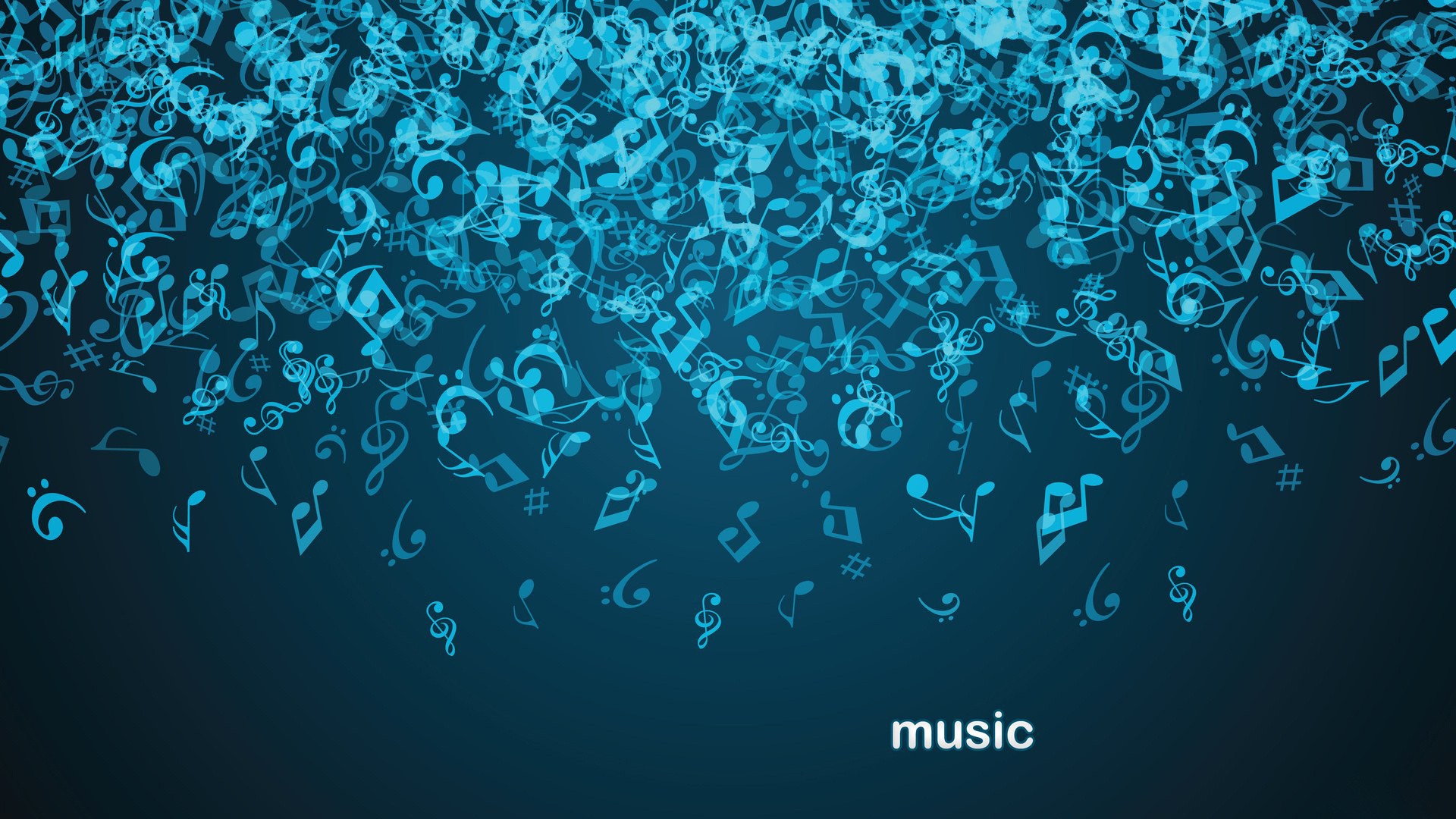 music notes falling