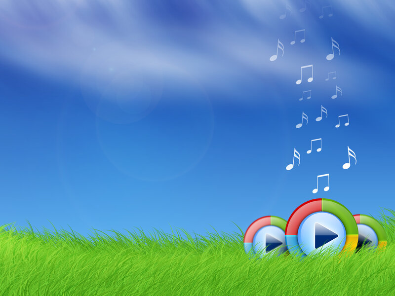 Music notes from grass