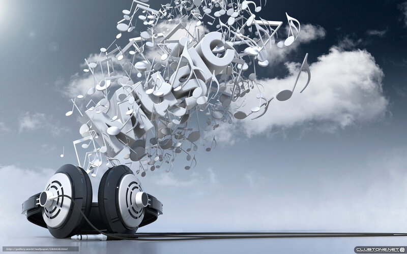 Music notes from headphones