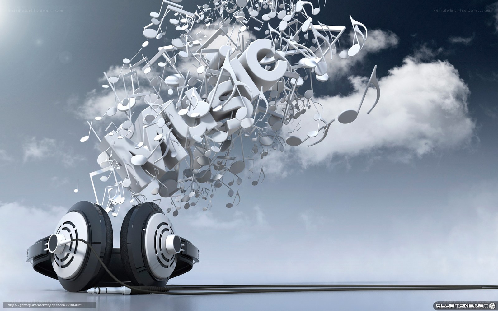 Music notes from headphones
