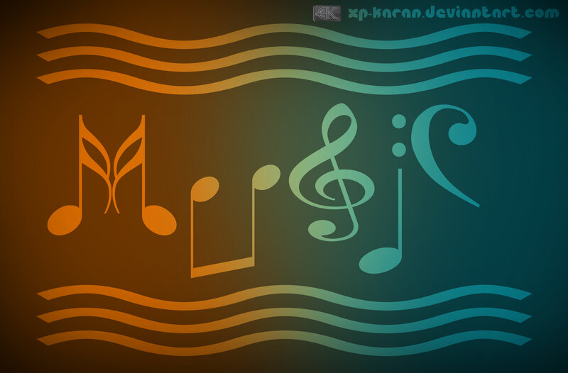Music notes gradient background