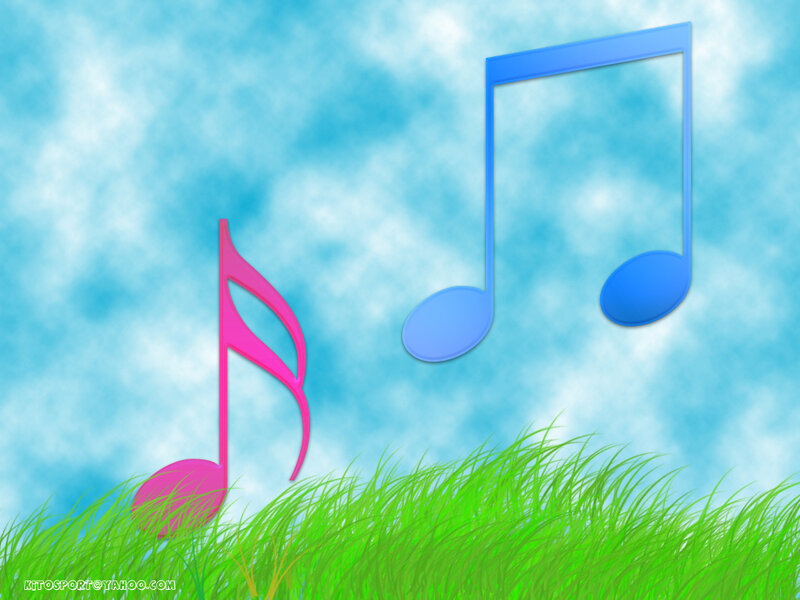 Music notes in a field