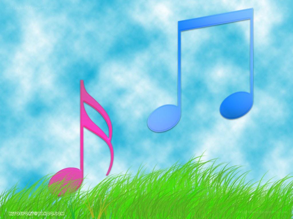 Music notes in a field