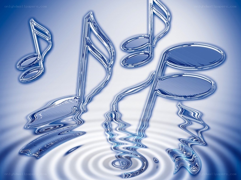 music notes in water