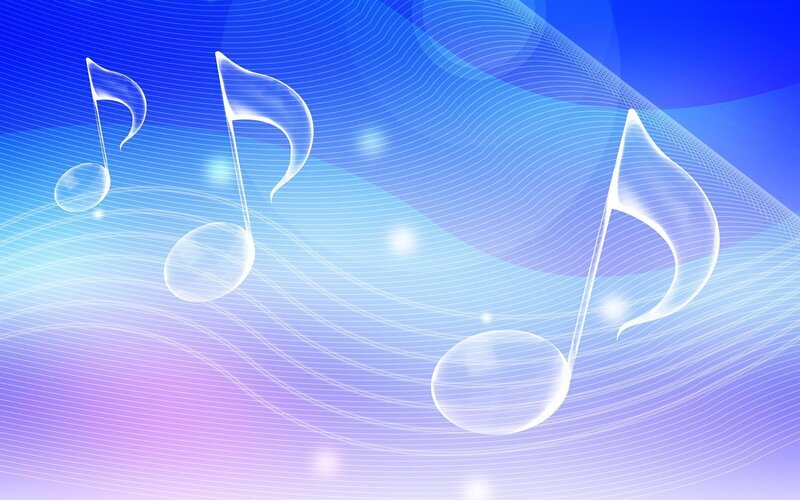 music notes on blue background