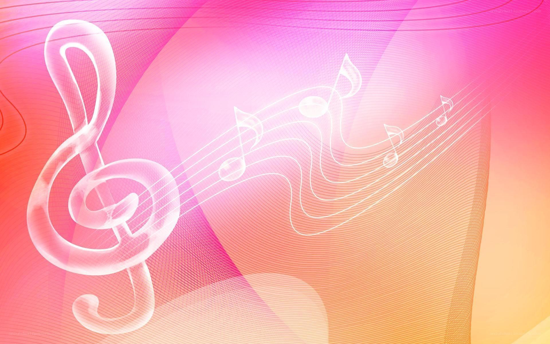 Music notes on colorful background