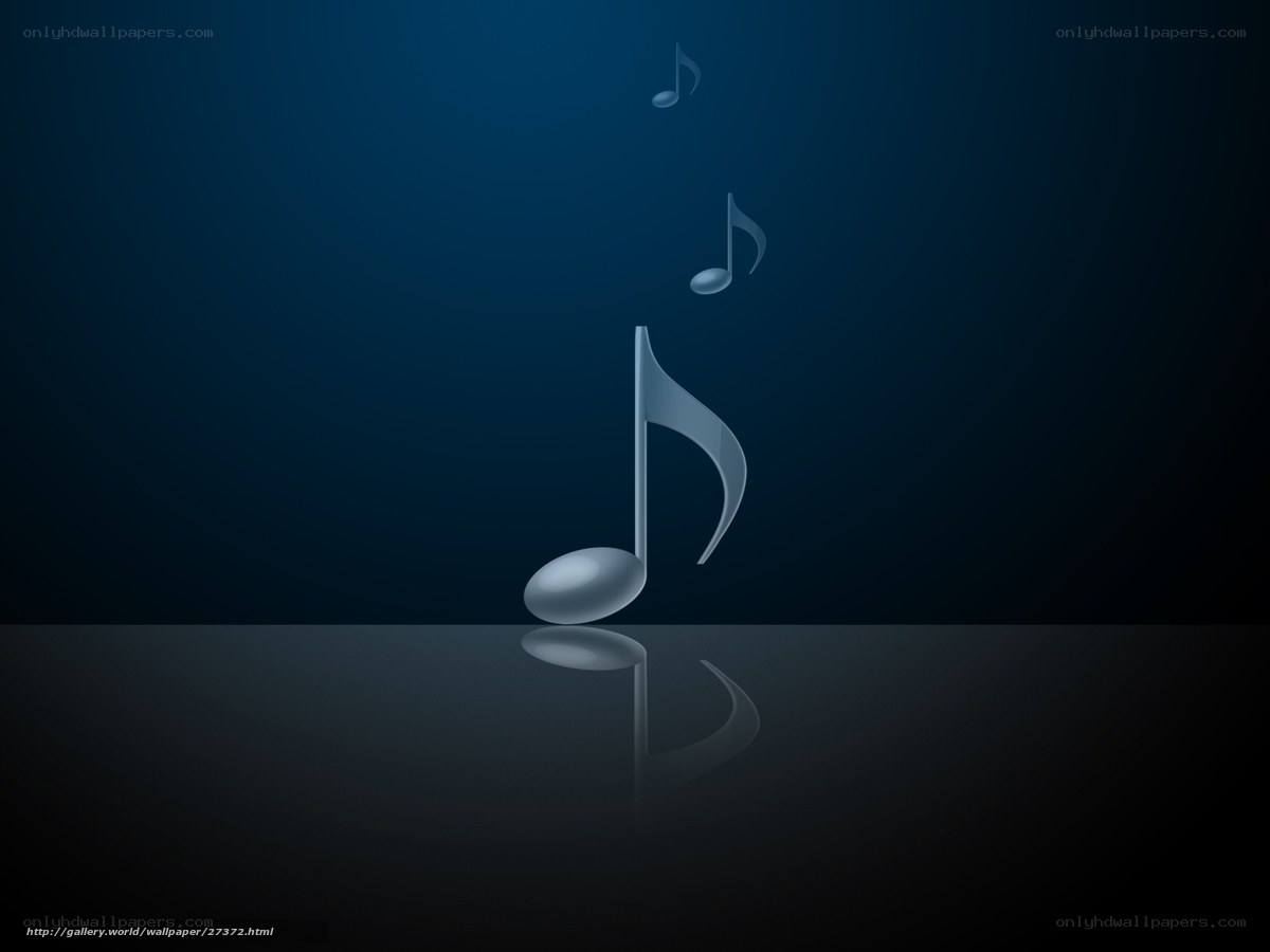 Music notes on dark background