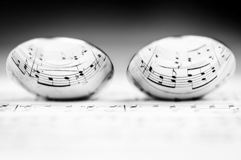 Music Notes on Stones