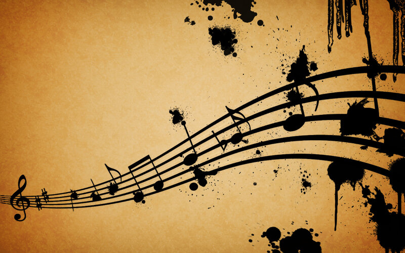 music notes on vintage background