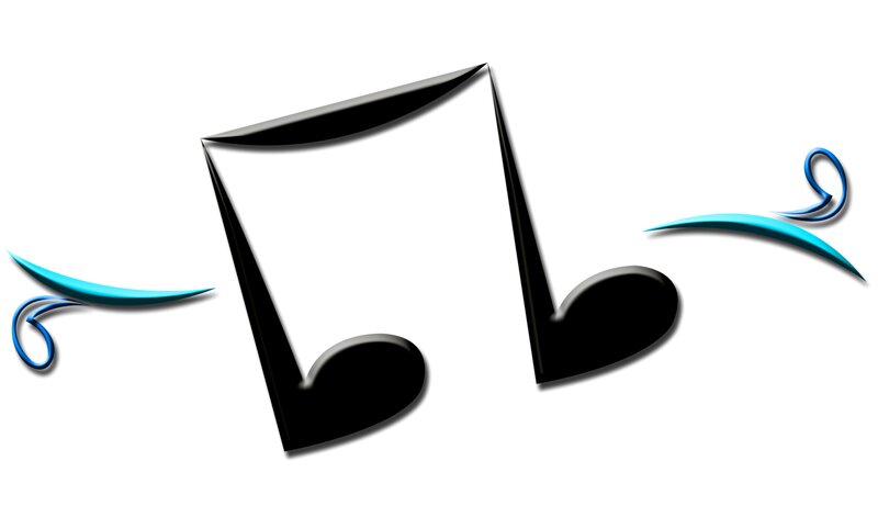 music notes with decorative swirls