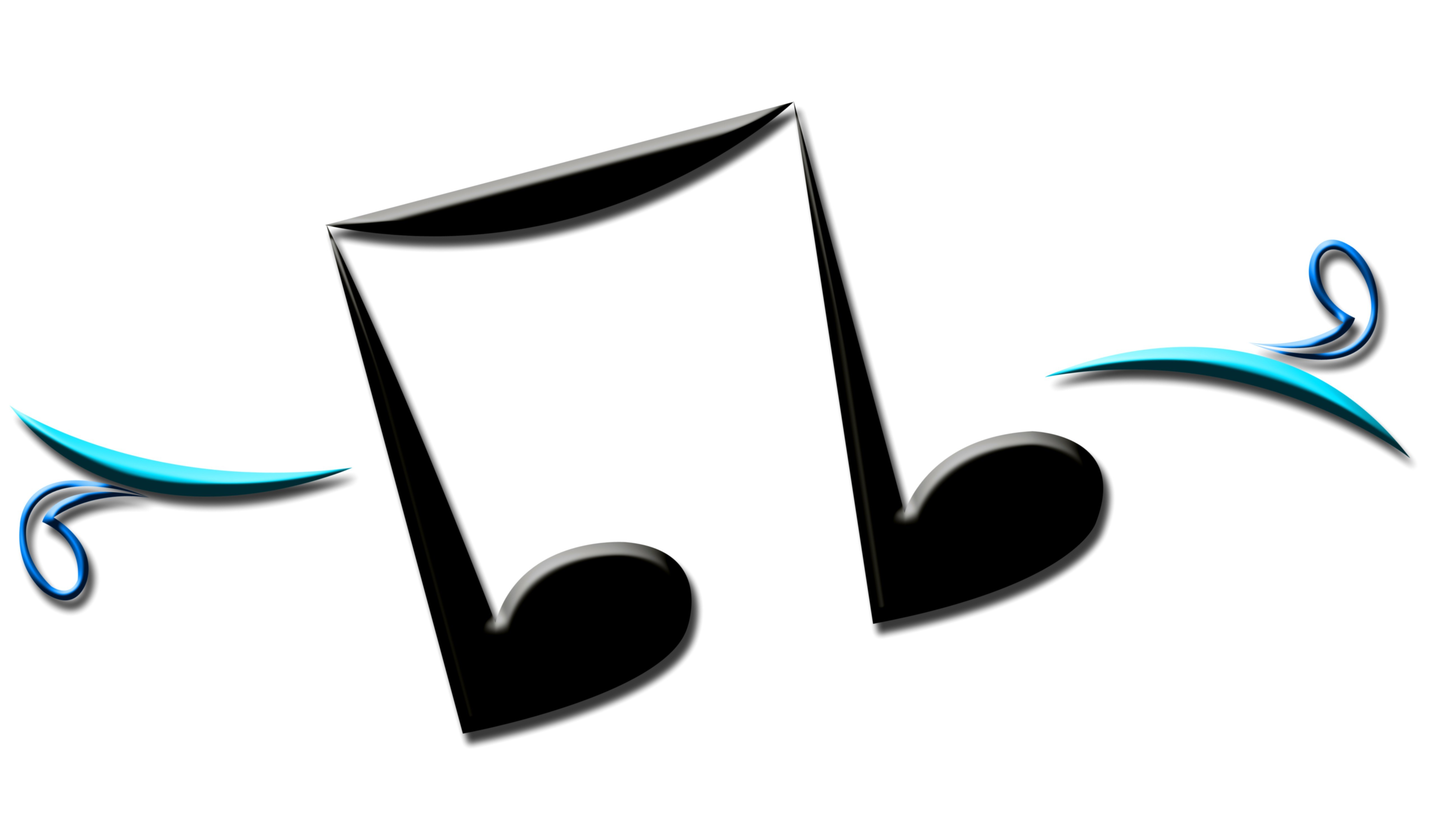 music notes with decorative swirls