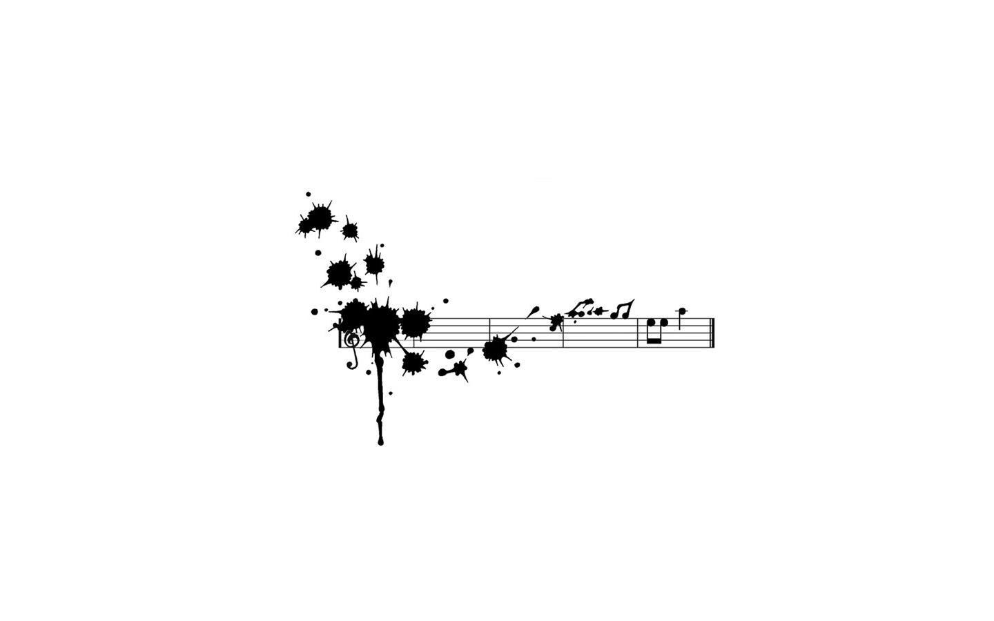 music notes with ink splatter