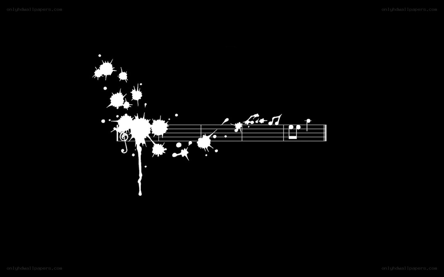 music notes with paint splatter
