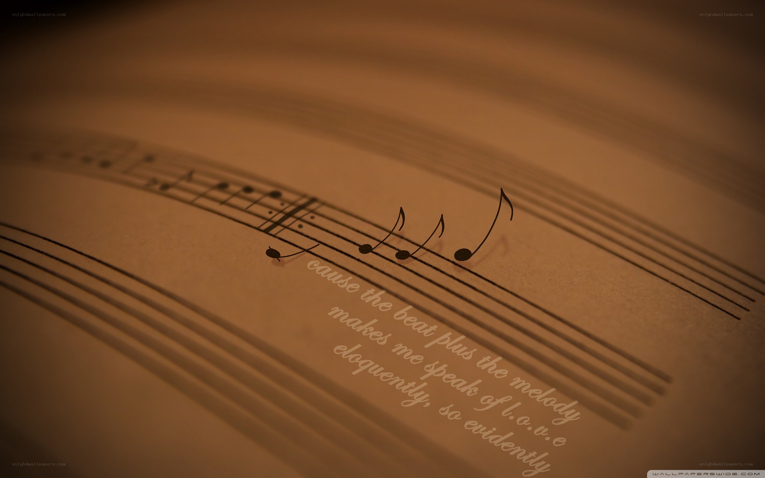 Music notes with quote