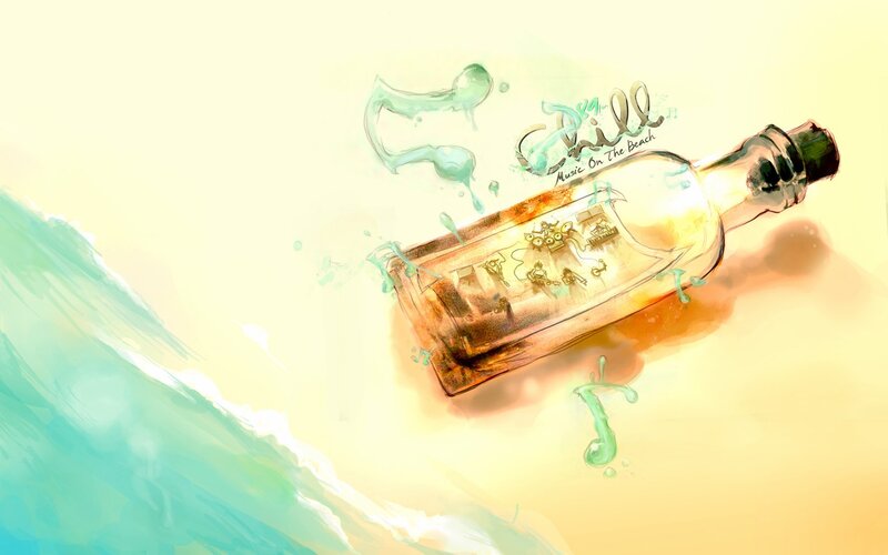 Music on the beach bottle