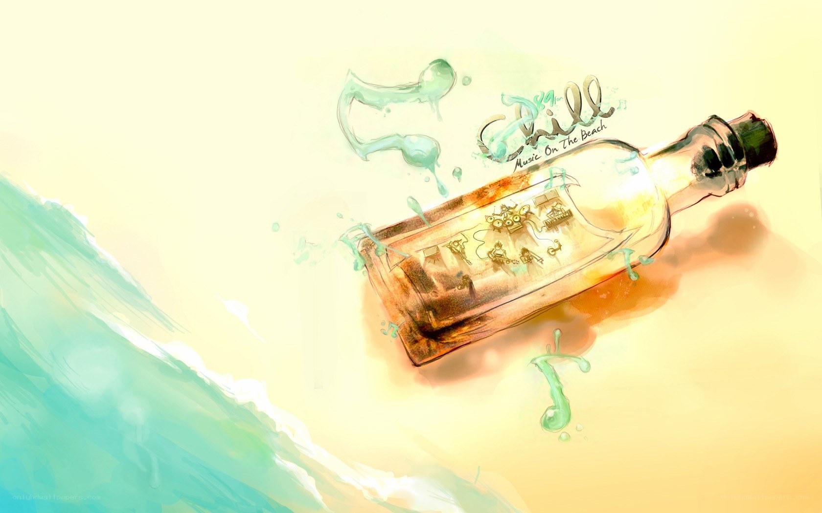 Music on the beach bottle