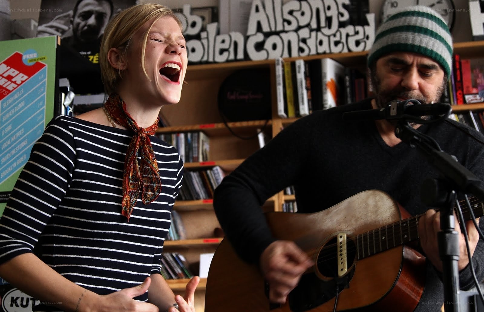 Music performance in a bookstore