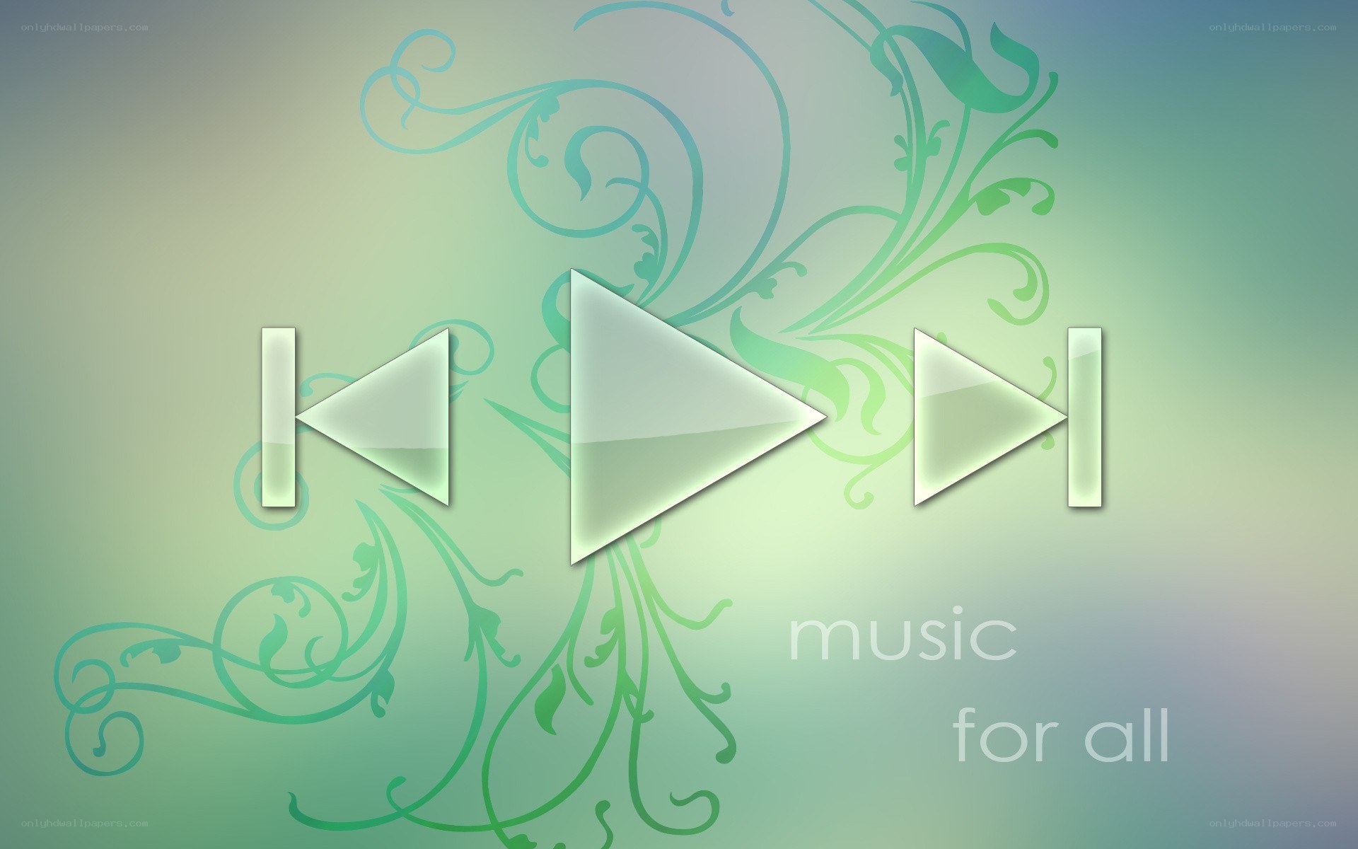 music player controls on floral background