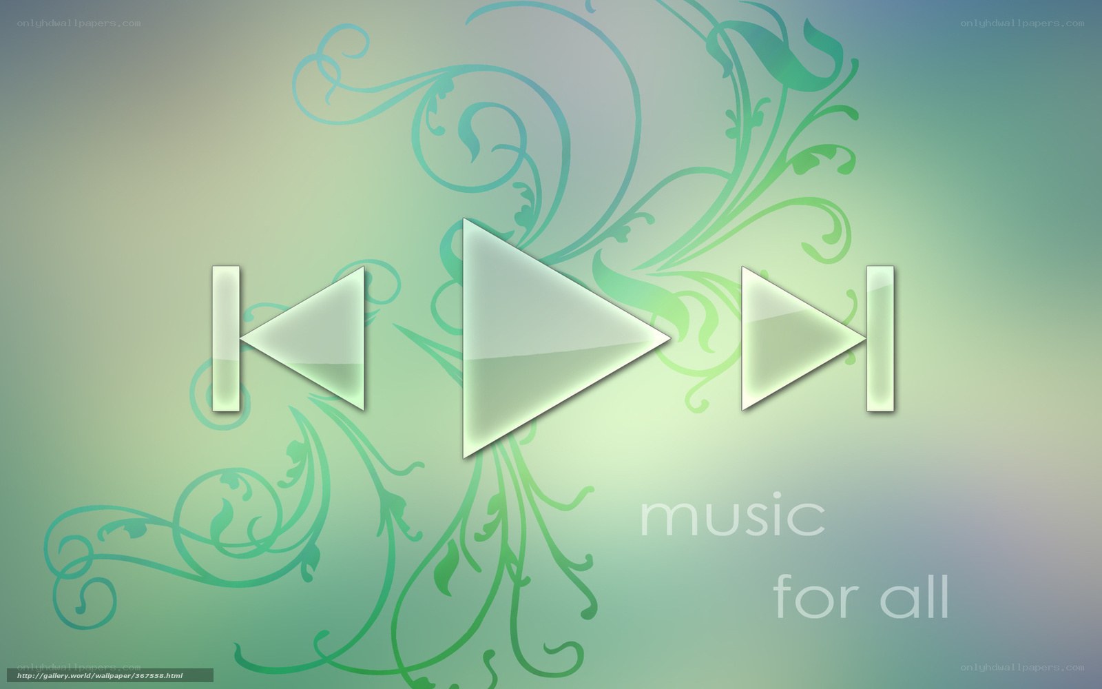 Music player controls on green background