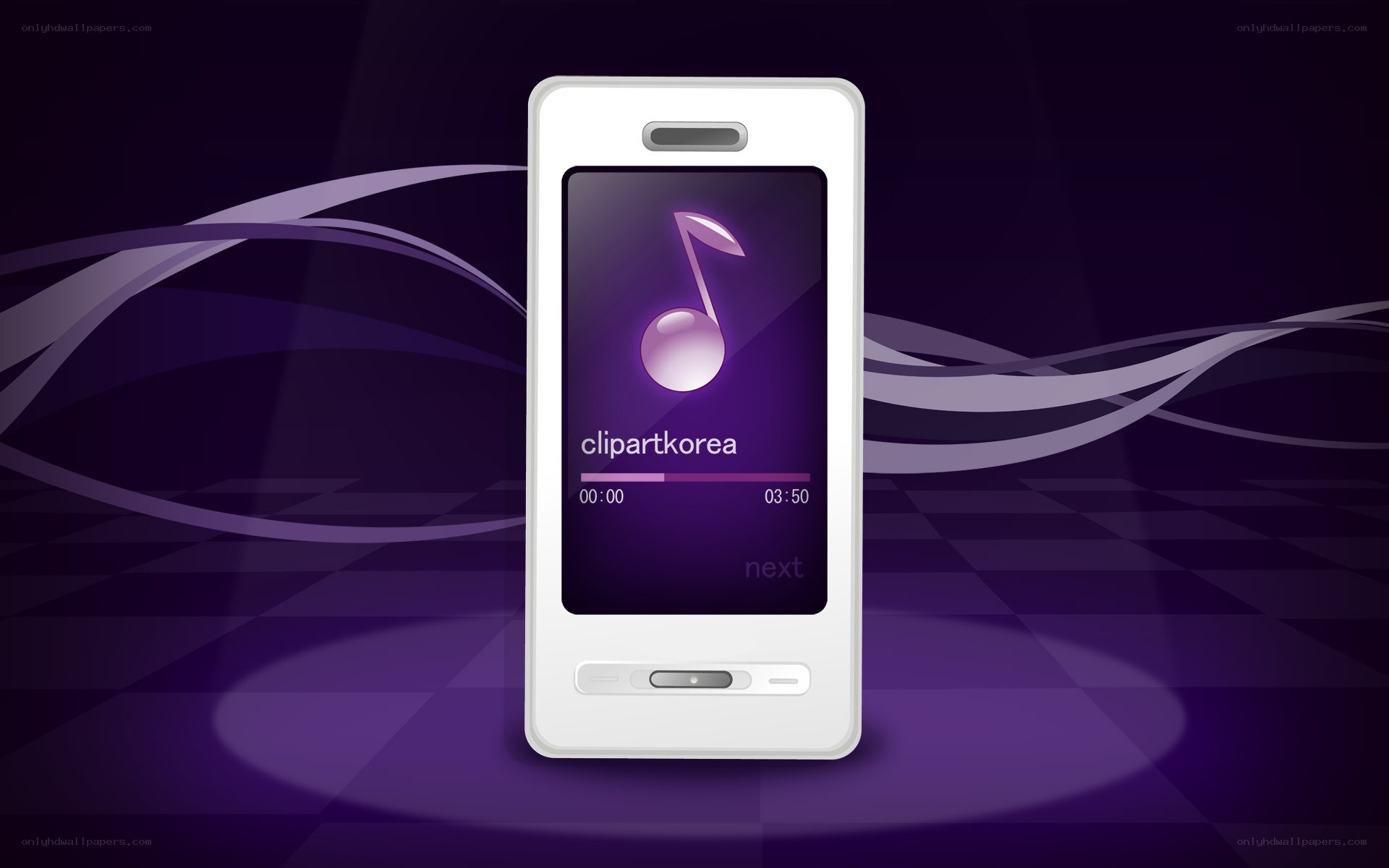 Music player on a smartphone