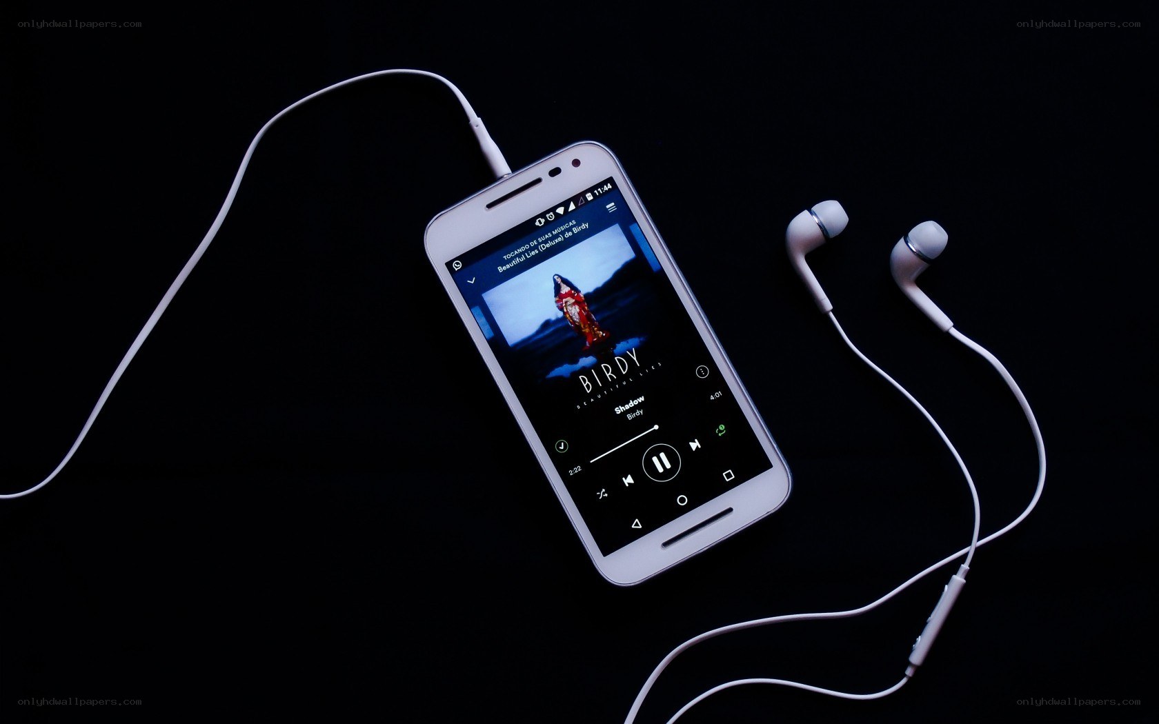 music player on smartphone