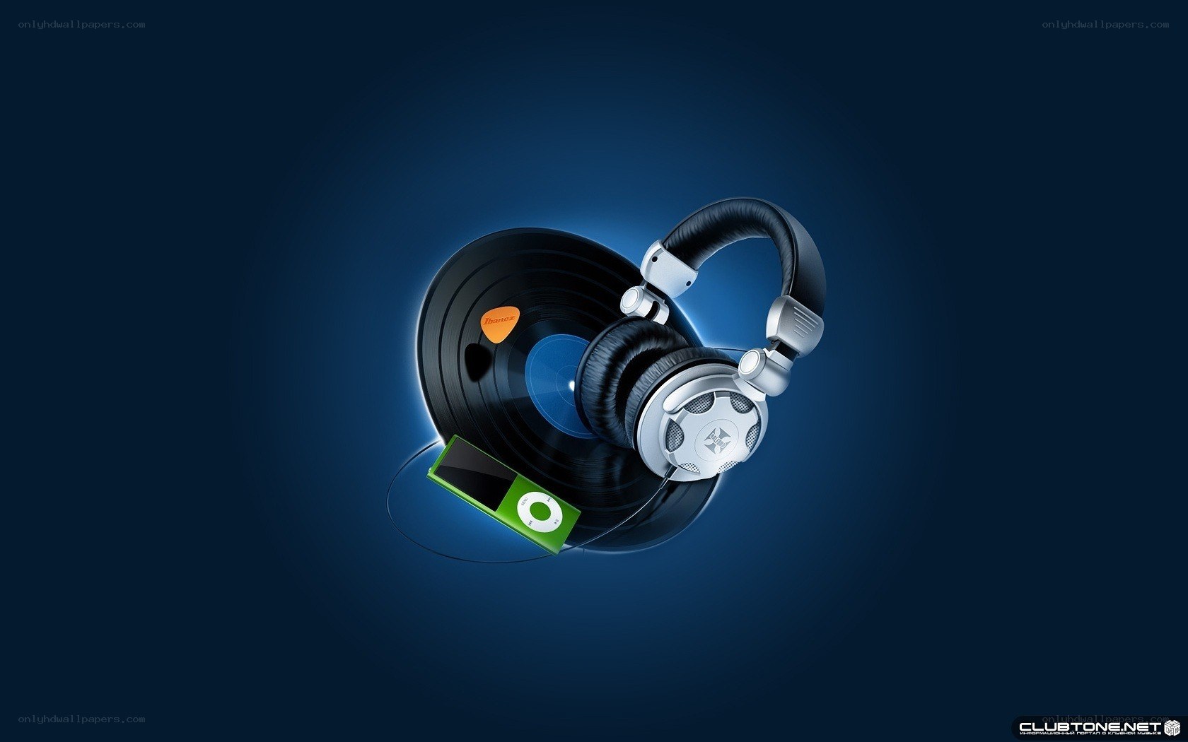 Music player with headphones