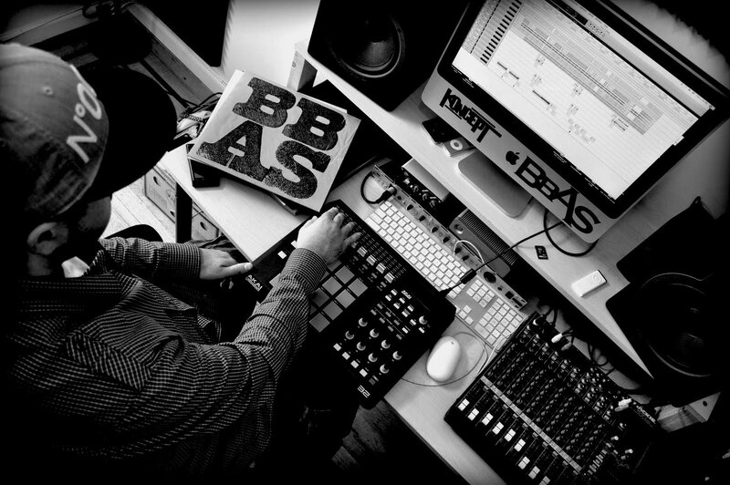 music producer at workstation
