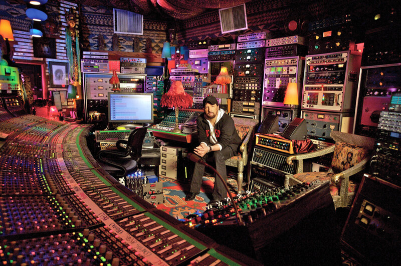 Music producer in recording studio