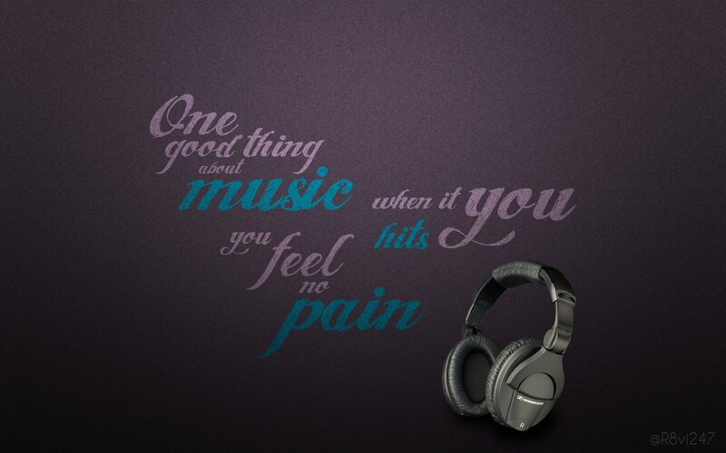 Music quote with headphones