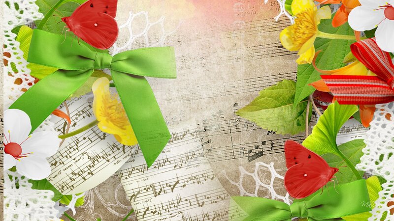 Music Sheet Collage — Green