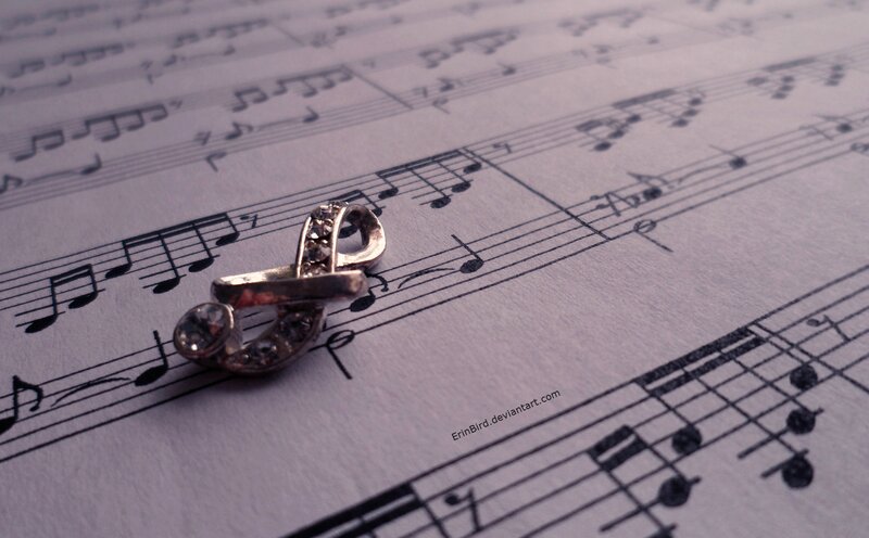 Music Sheet with Earring