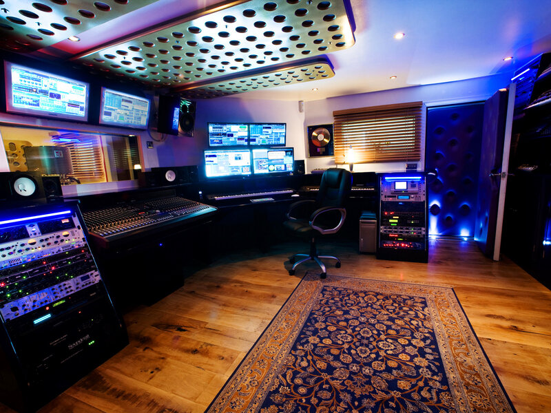 Music Studio Control Room — Blue