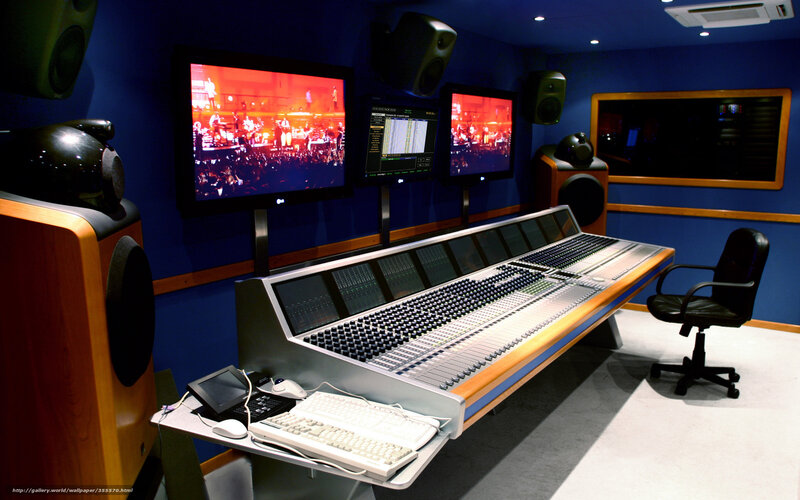 Music studio control room