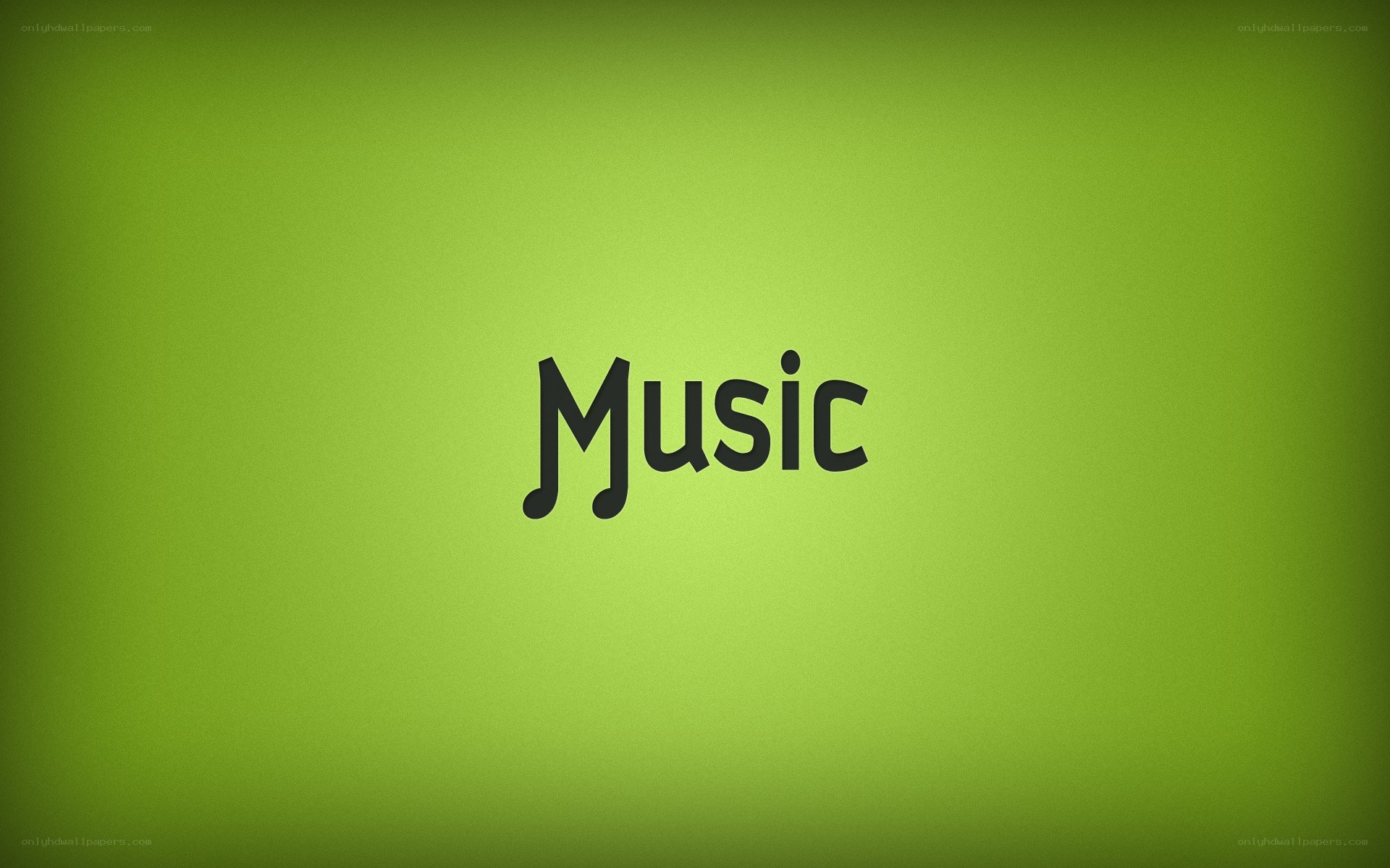 Music text on green background