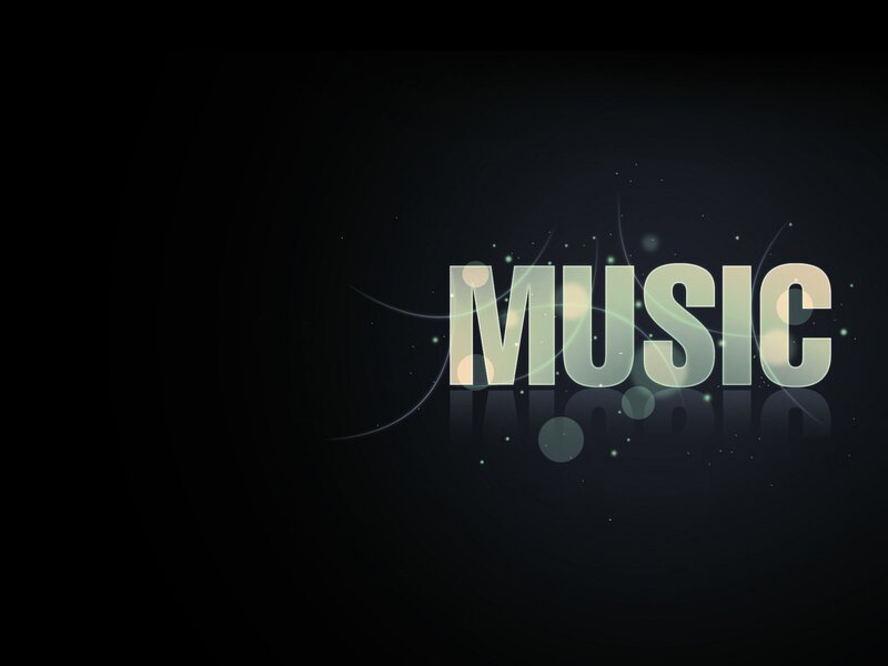 Music text with glowing effect