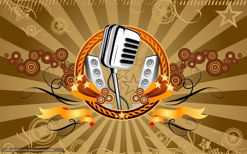 music theme with microphone