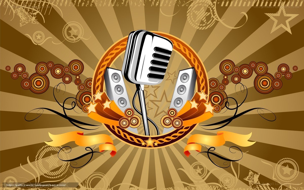 music theme with microphone