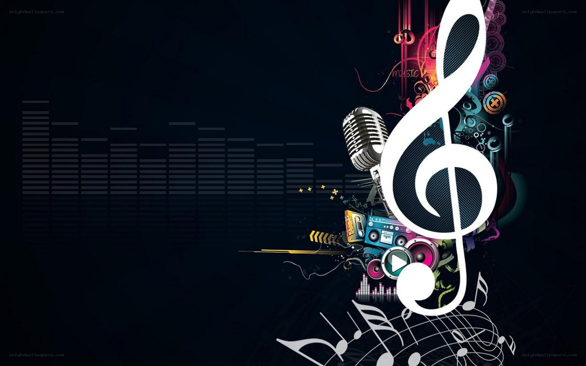 Music theme with treble clef