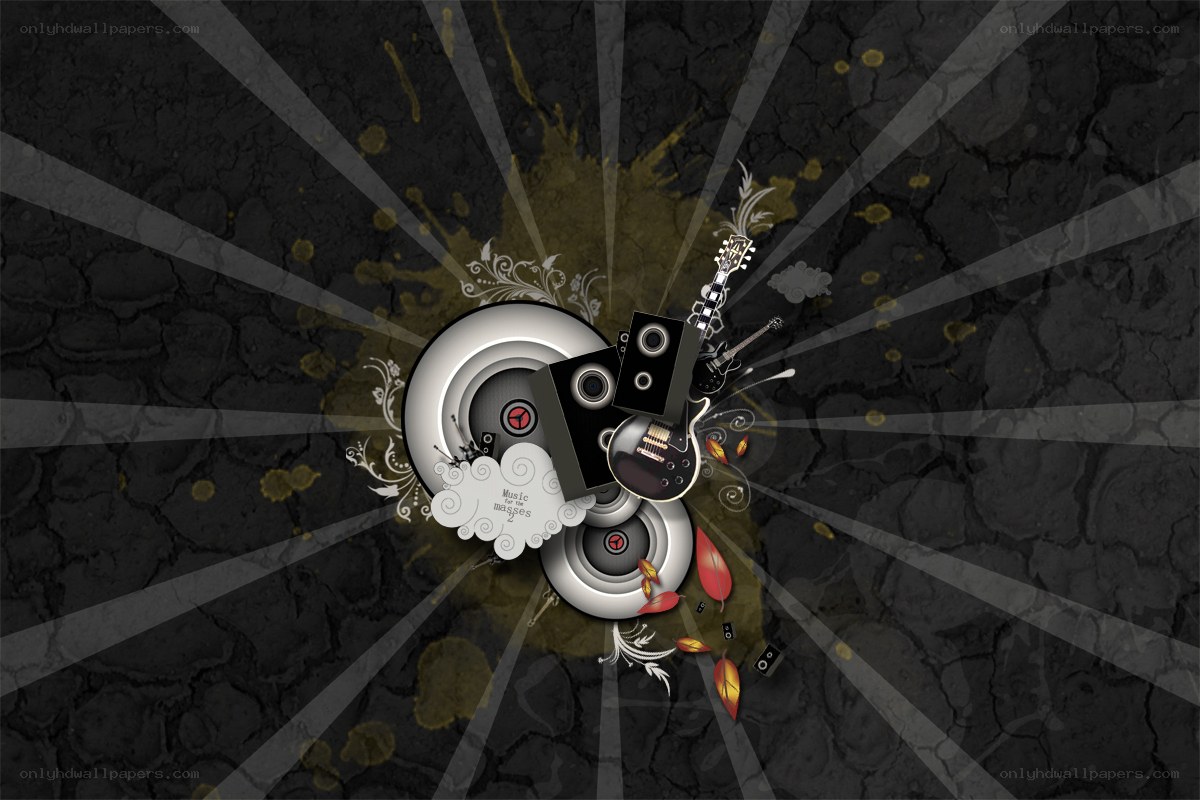 music-themed digital art collage
