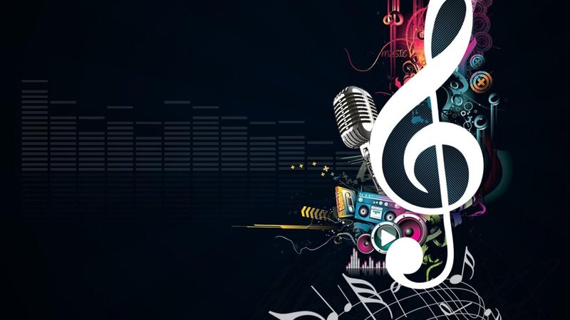 Music-themed Graphic — Black, Dynamic