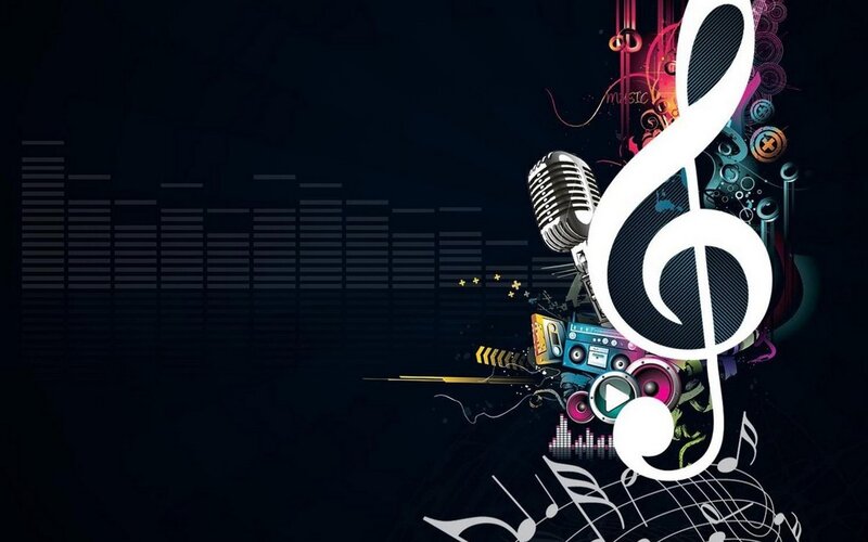 Music-themed Graphic — Black, Energetic, Digital Art