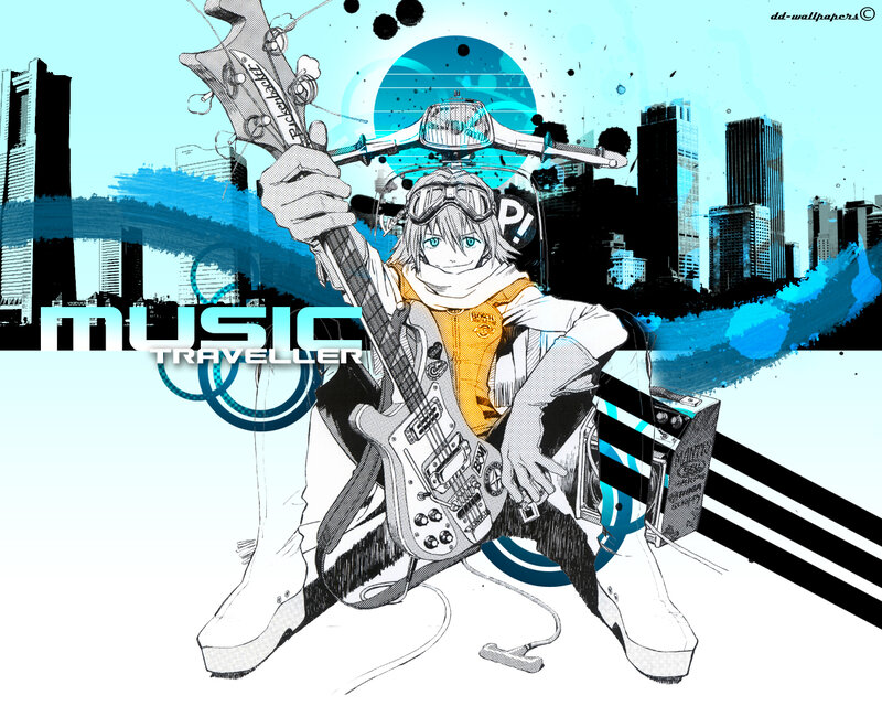 music traveller anime art