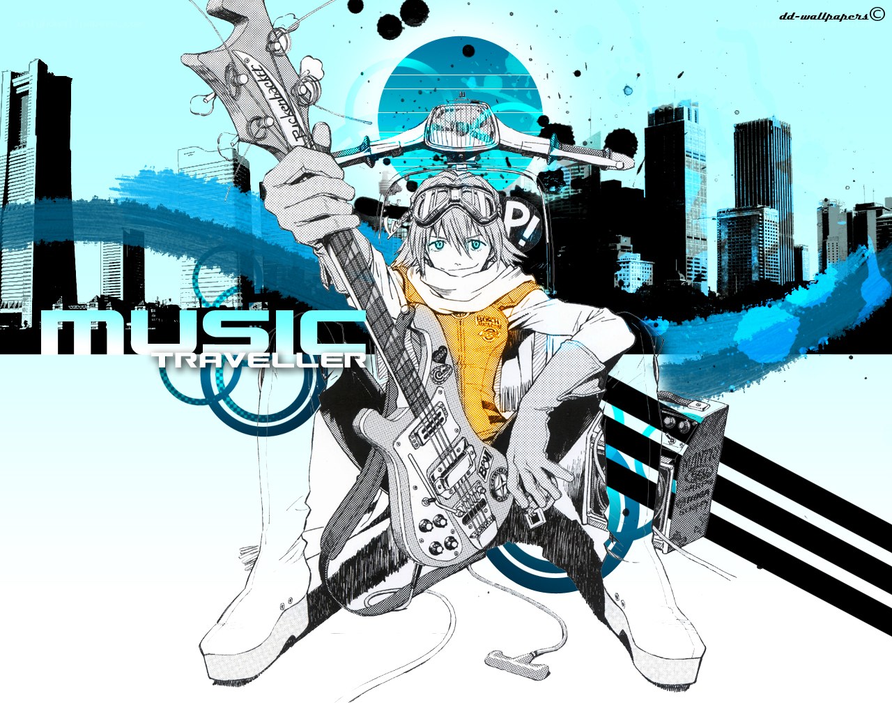 music traveller anime art